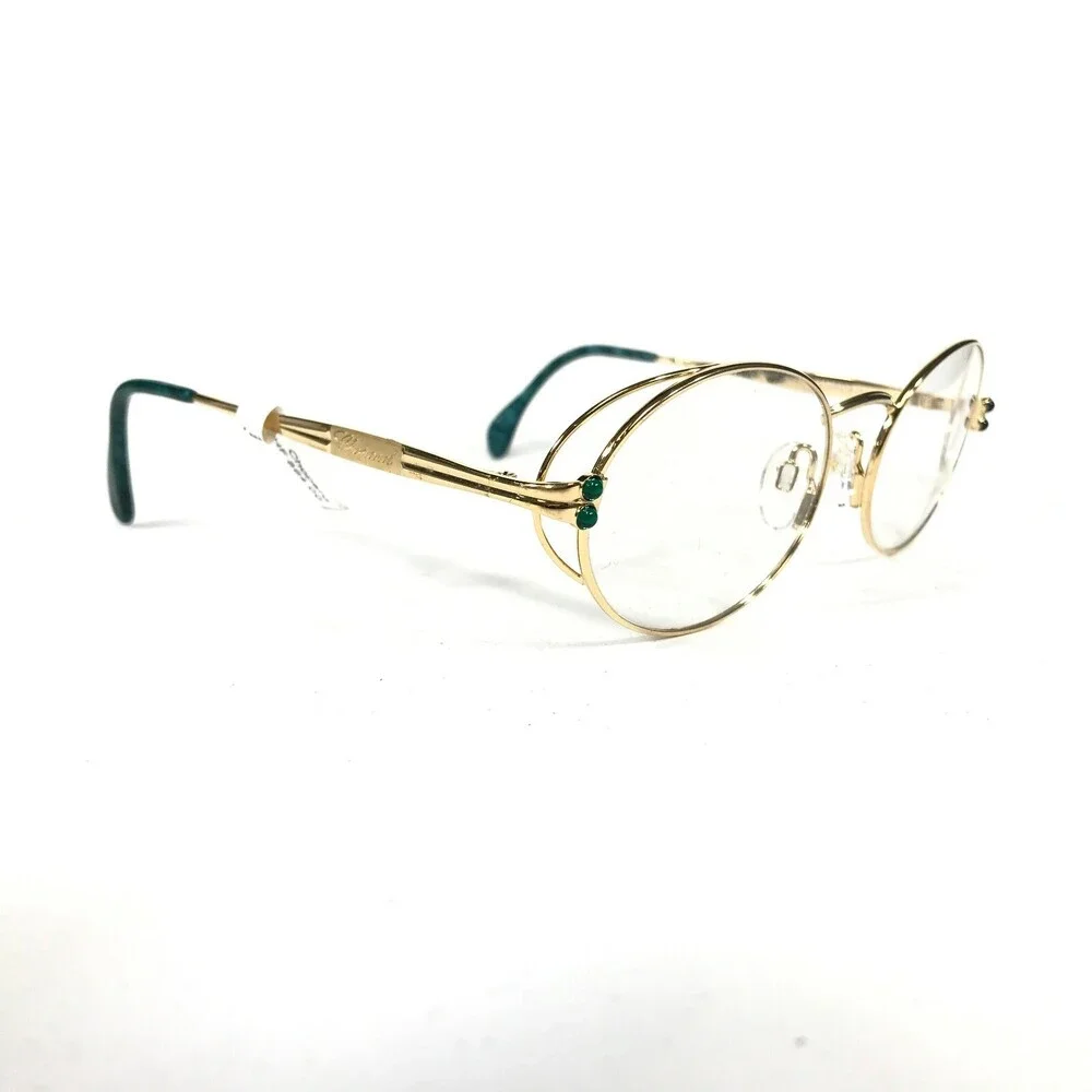 Chopard Eyeglasses Frames M C013 /24 V6053 23KT Gold Plated Green 52-18-135
